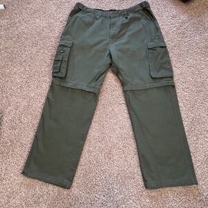 Boy Scouts of America Pants Mens Size 40 Waist Green Convertible Zip Off Legs